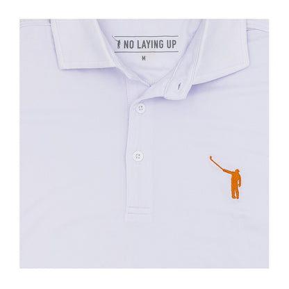 NLU Performance Polo | White with Burnt Orange Logo