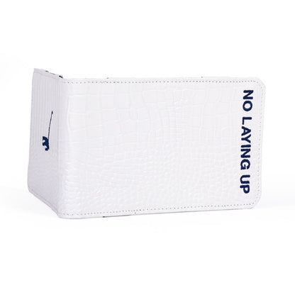 Yardage Book Cover | White Gator Leather w/ Navy Wayward