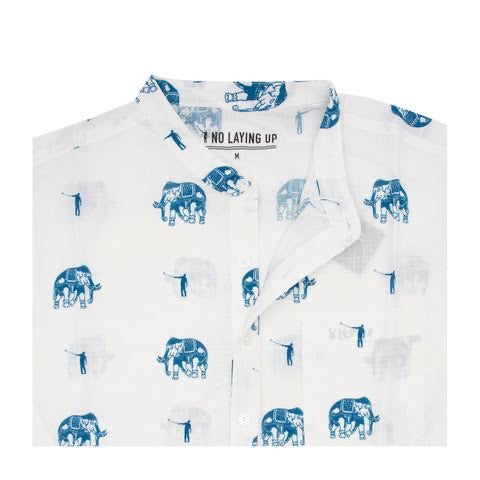 Elephant Shirt | White w/ Navy Logos