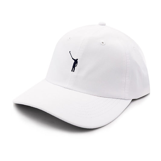 Kids Performance Hat | White w/ Navy Wayward Logo
