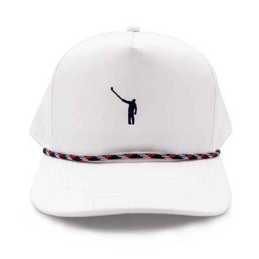 Kids Rope Hat | White w/ Navy & Red Rope and Navy Wayward Logo