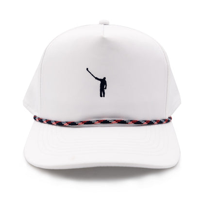 Kids Rope Hat | White w/ Navy & Red Rope and Navy Wayward Logo