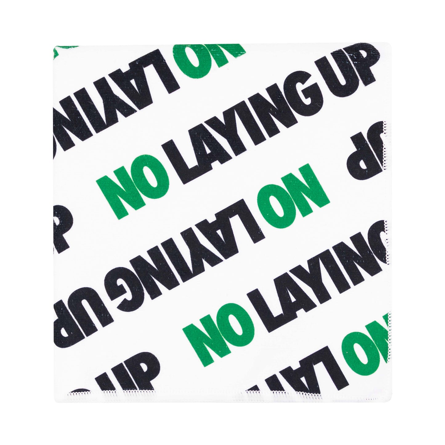 No Laying Up Script Towel | Green & Black