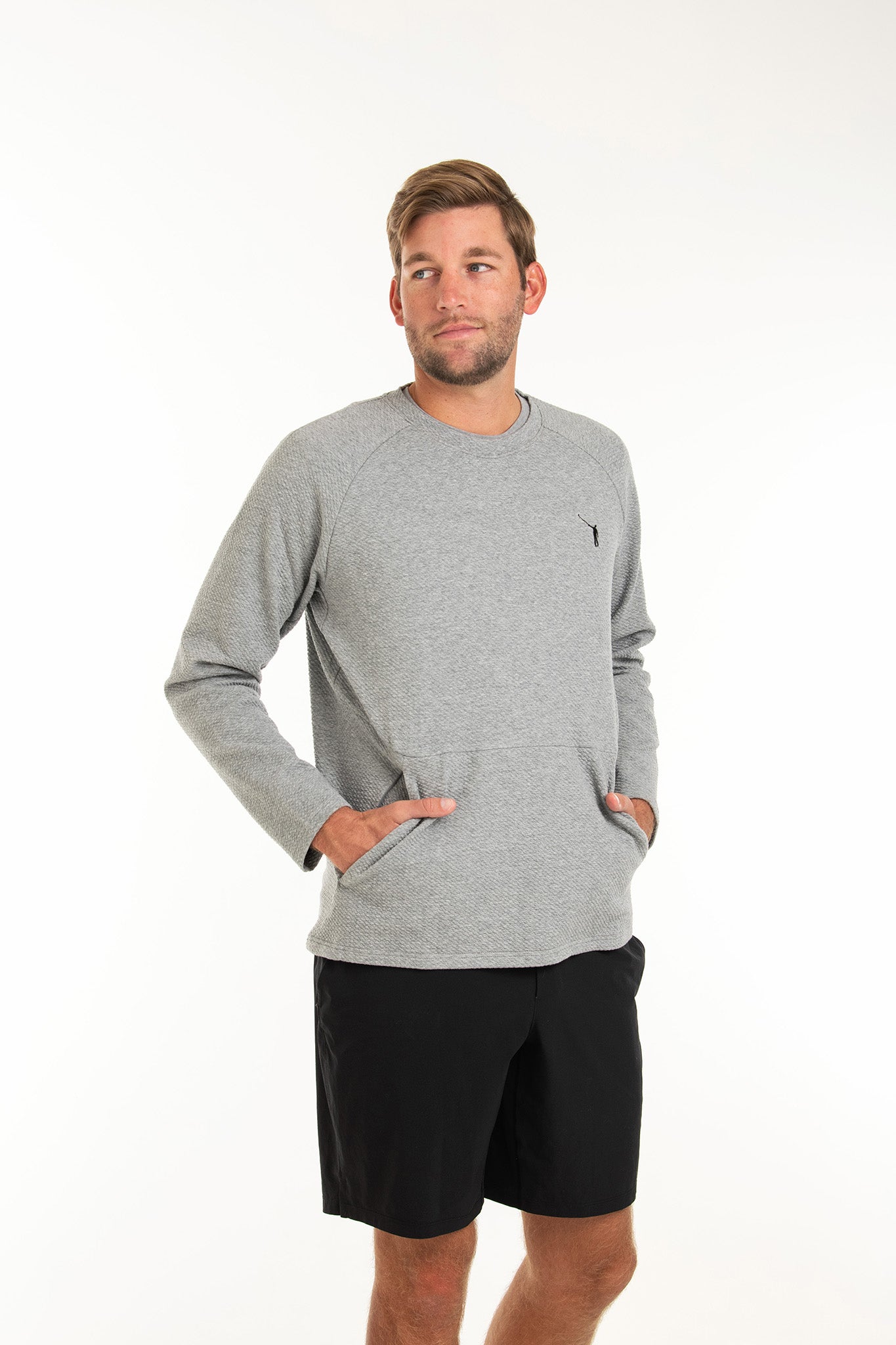 Textured clearance crew neck