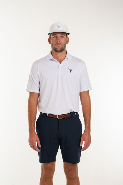 NLU Performance Polo | White w/ Navy Logo