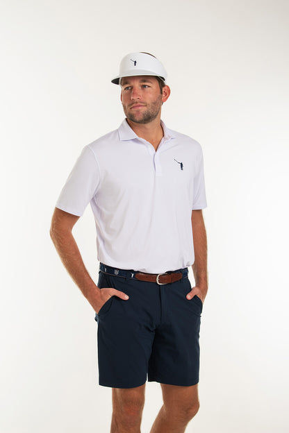 NLU Performance Polo | White w/ Navy Logo